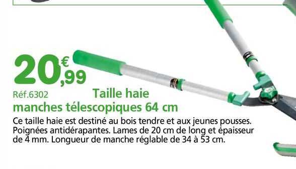 taille haie manches télescopiques 64 cm