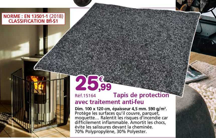 tapis de protection avec traitement anti-feu