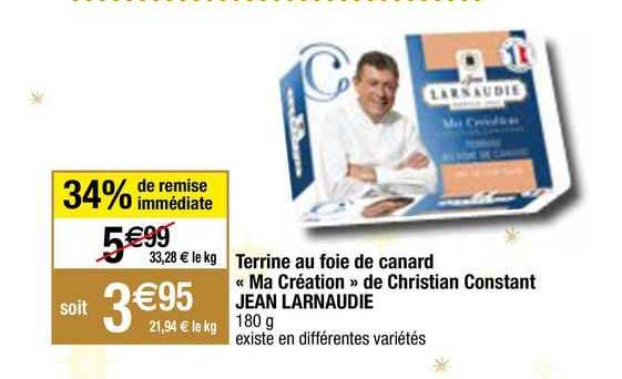 terrine au foie  de canard «ma création» de christian constant jean larnaudie