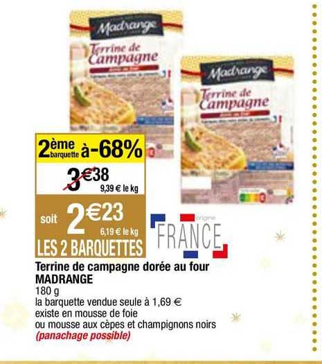 terrine de campagne dorée au four madrange