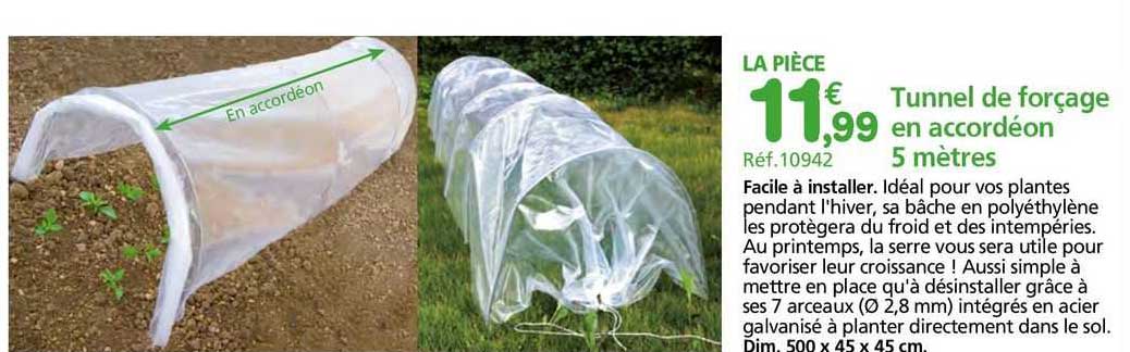 tunnel de forçage en accordéon 5 mètres