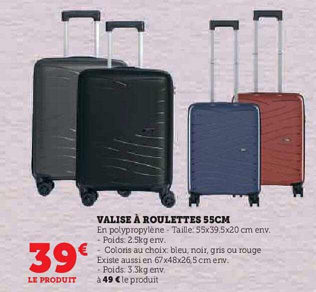 valise à roulettes 55cm