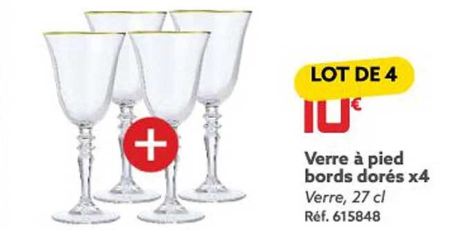 verre à pied bords dorés x 4