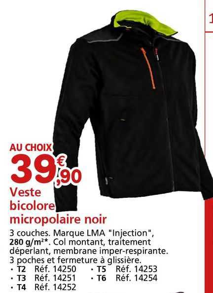 Veste Bicolore Micropolaire Noir