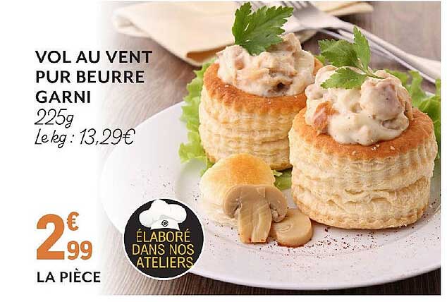 vol au vent pur beurre garni