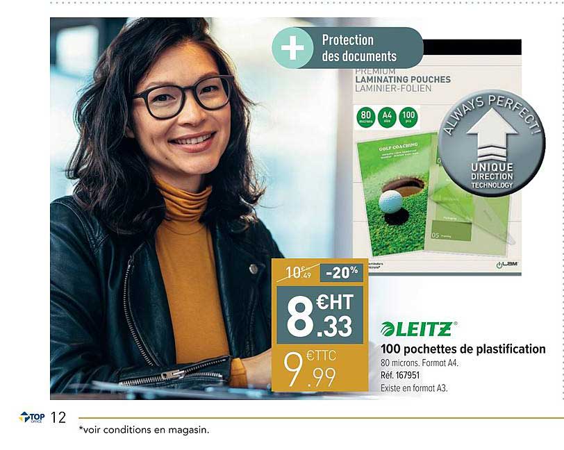 100 Pochettes De Plastification Leitz