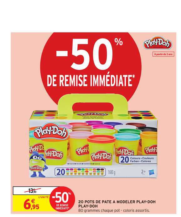 20 pots de pate à modeler play-doh