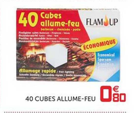 40 cubes allume-feu flam up