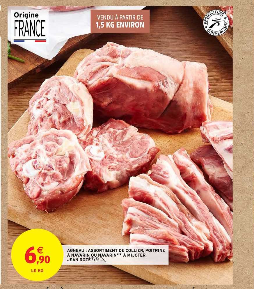 agneau : assortiment de collier, poitrine à navarin jean rozé