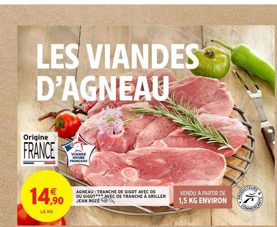 agneau : tranche de gigot avec os jean rozé