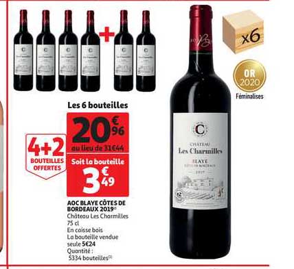 aoc blaye côtes de bordeaux 2019 château les charmilles
