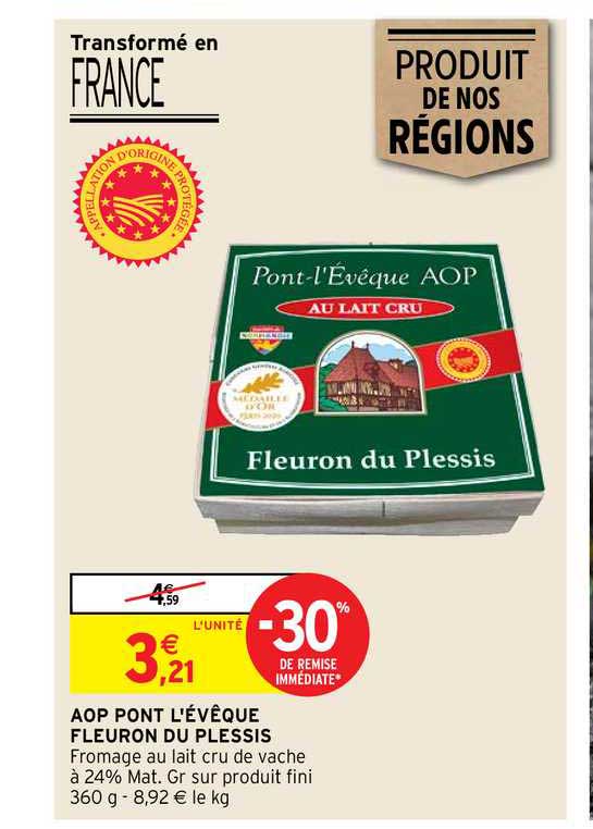 aop pont d'évêque fleuron du plessis