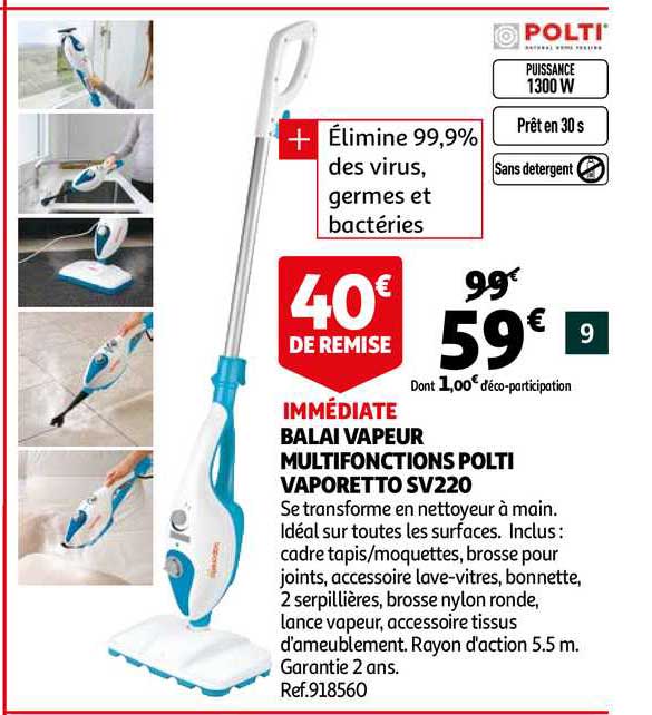 balai vapeur multifonction polti vaporetto sv220