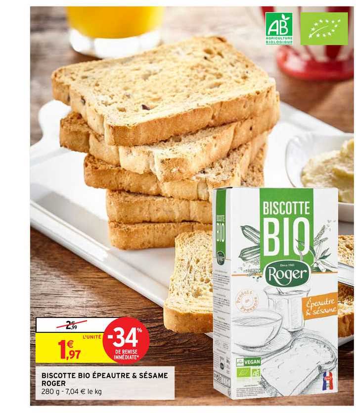 Biscotte Bio épeautre & Sésame Roger