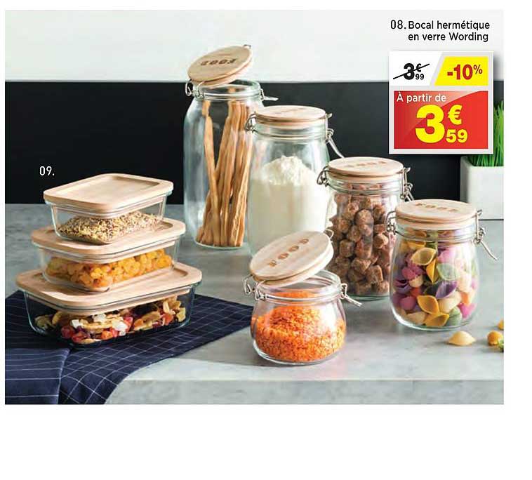 bocal hermétique en verre wording