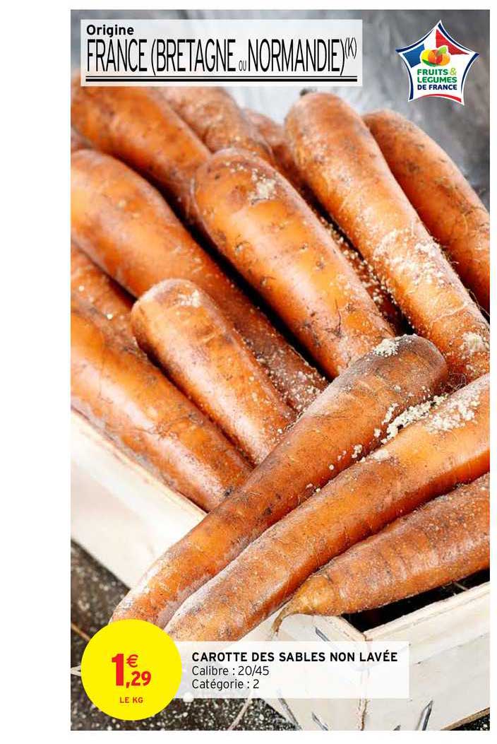 carotte des sables non lavée