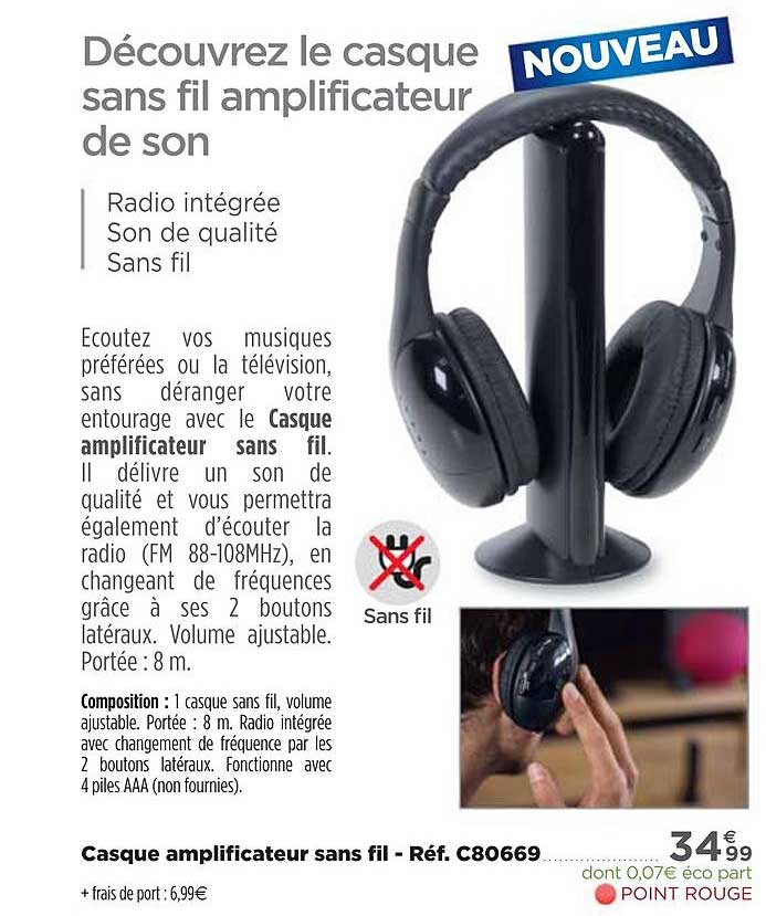 casque amplificateur sans fil