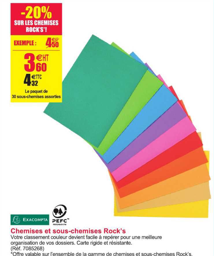chemises et sous-chemises rock's exacompta