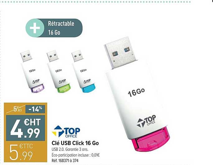 clé usb click 16 go top office