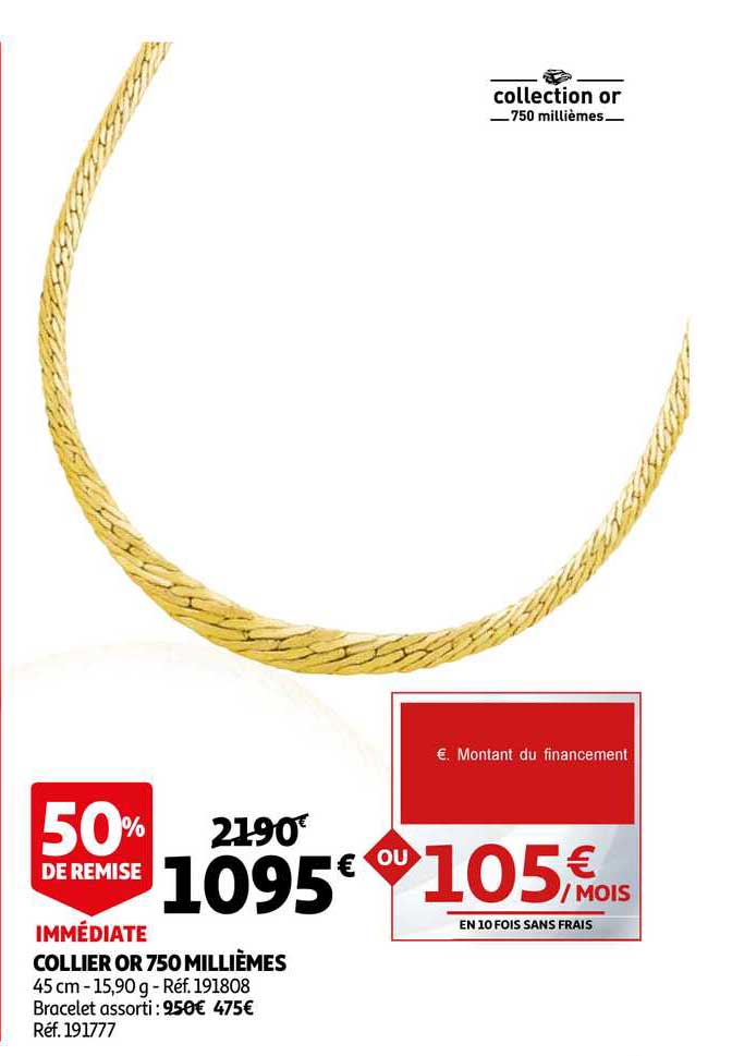 collier or 750 millièmes