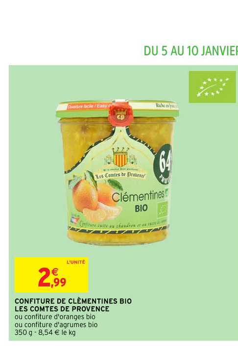 Confiture De Clémentines Bio Les Comtes De Provence