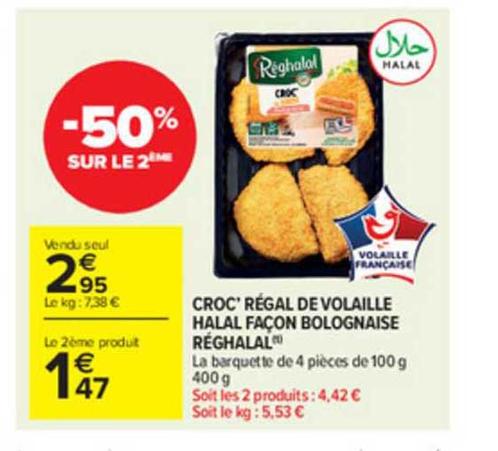 croc' régal de volaille halal façon bolognaise réghalal