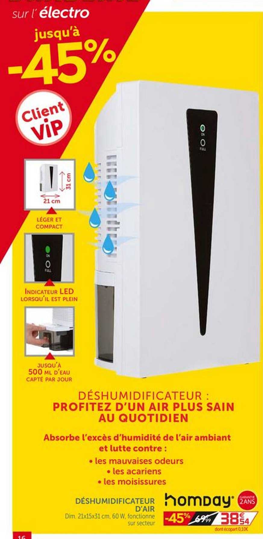 déshumidificateur d'air homday