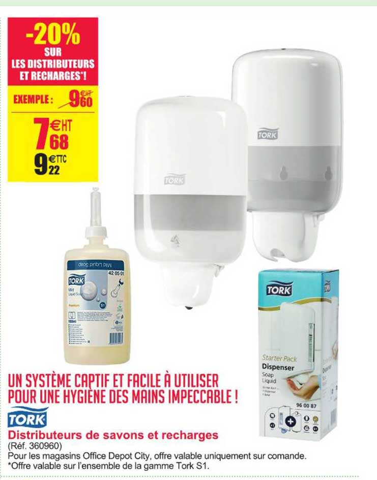 distributeurs de savons et recharges tork