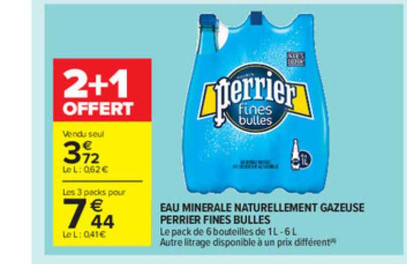 eau minérale naturellement gazeuse perrier fines bulles
