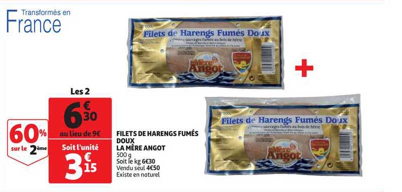 filets de harengs fumés doux la mère angot