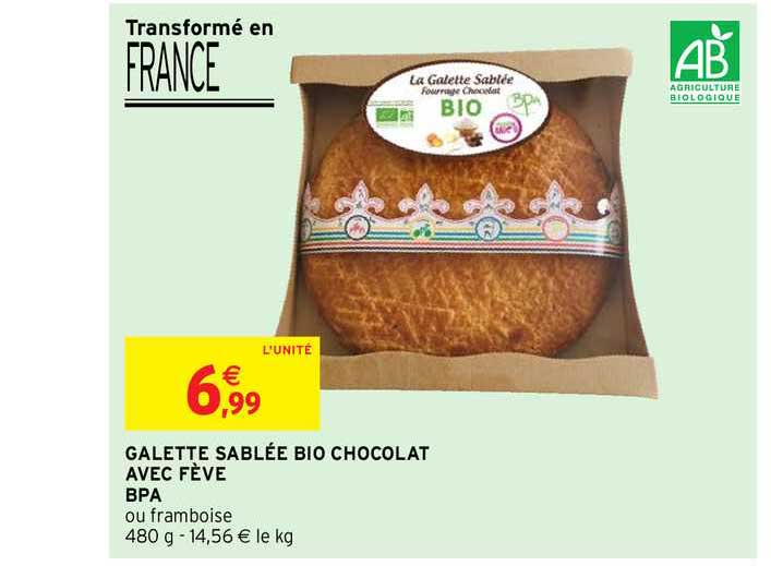 galette sablée bio chocolat avec fève bpa