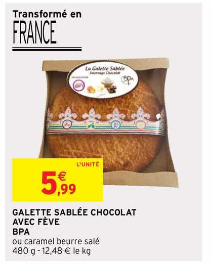 galette sablée chocolat avec fève bpa