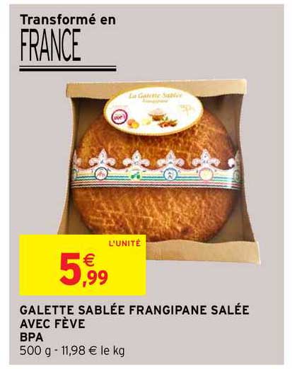 galette sablée frangipane salée avec fève bpa