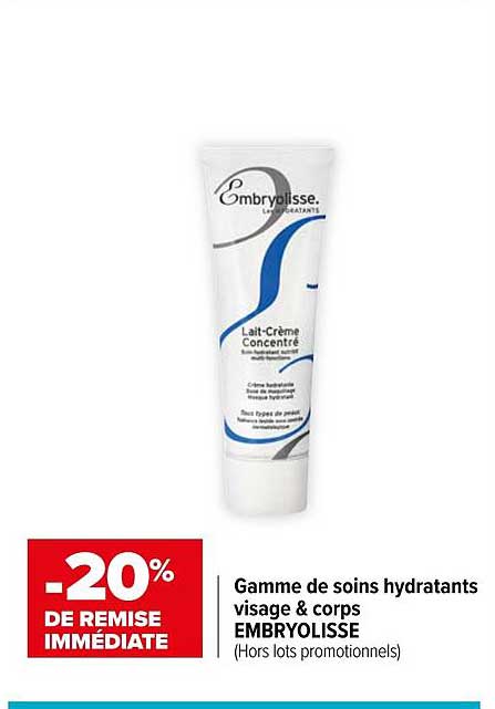 Gamme De Soins Hydratants Visage & Corps Embryolisse
