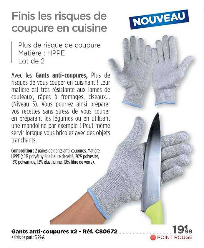 gants anti-coupures x2