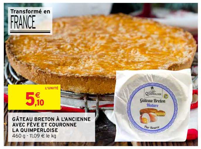 gâteau breton à l'ancienne avec fève et couronne la quimperloise