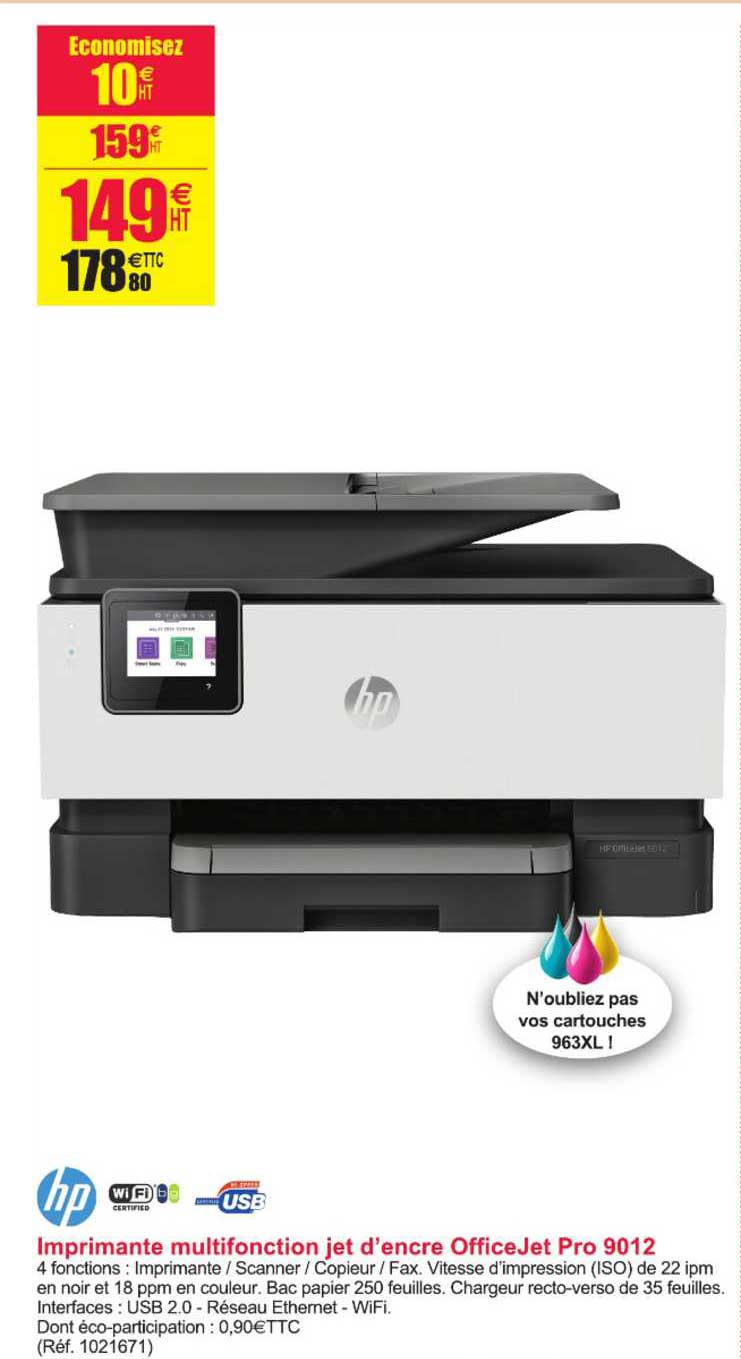imprimante multifonction jet d'encre officejet pro 9012 hp