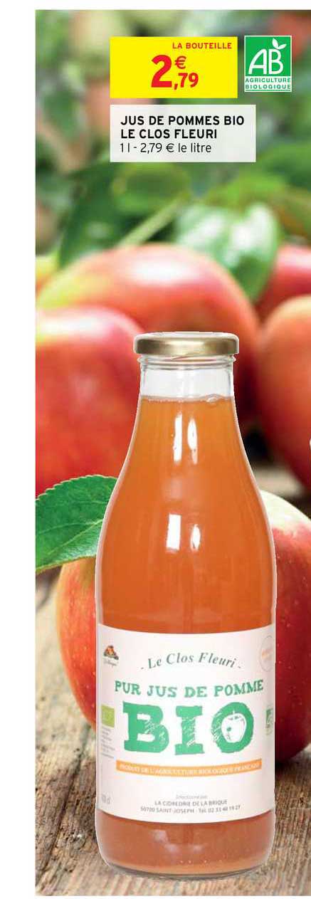 jus de pommes bio le clos fleuri