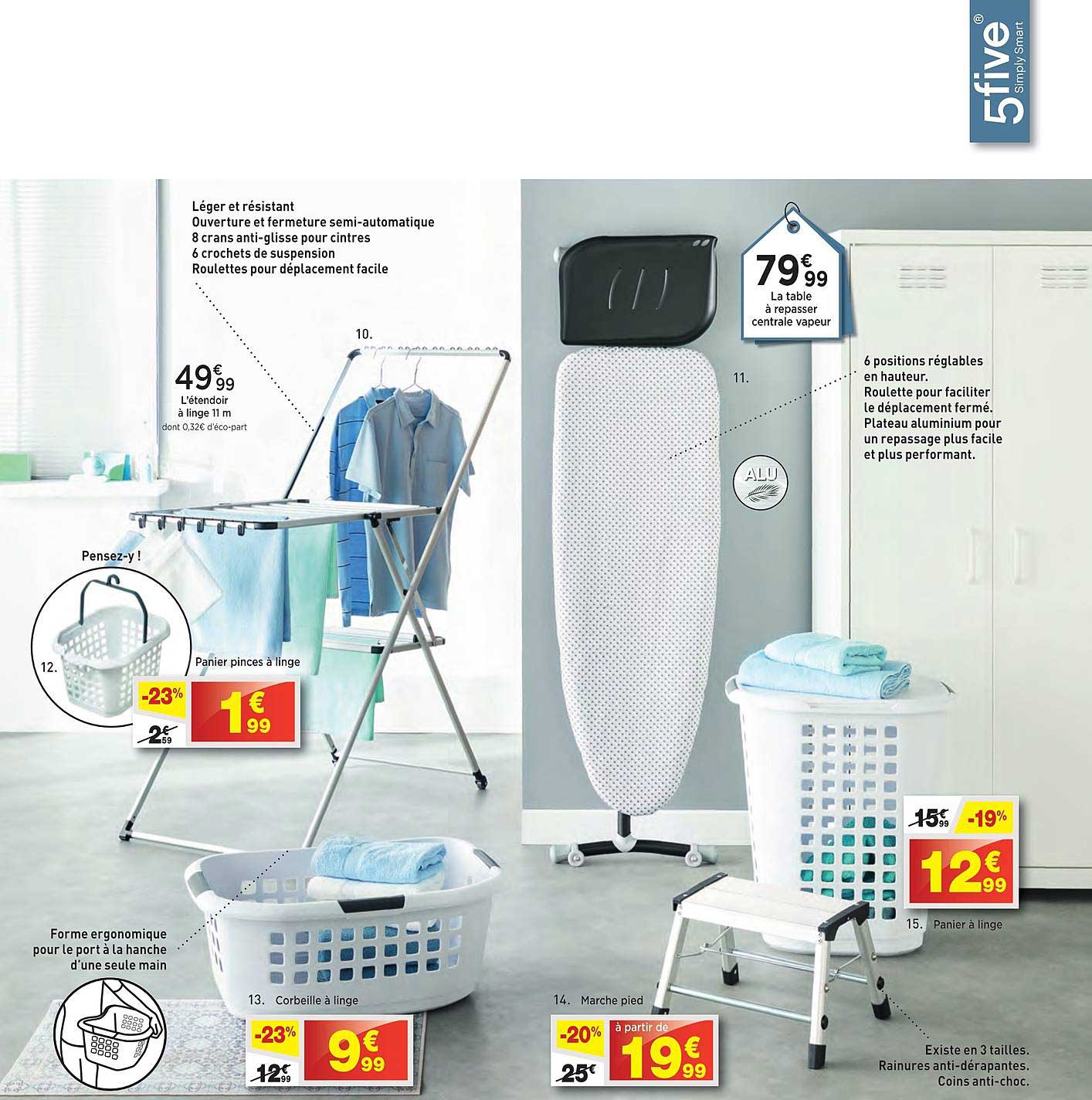 l'étendoir à linge 11m, panier pince à linge, panier à linge, corbeille à linge, marche pied