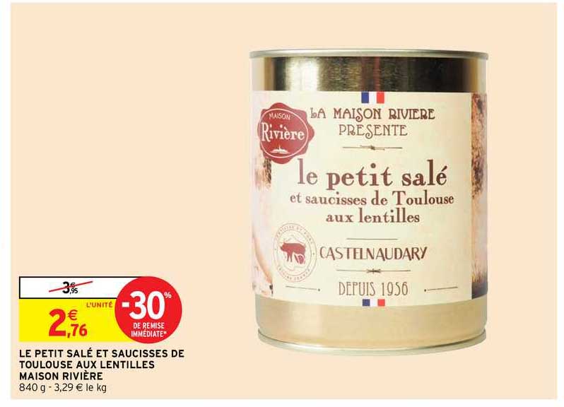 Le Petits Salé Et Saucisses De Toulouse Aux Lentilles Maison Rivière