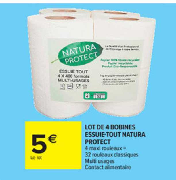 lot de 4 bobines essuie-tout natura protect