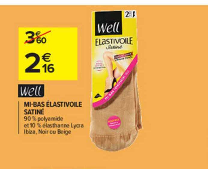 mi-bas élastivoile satiné well