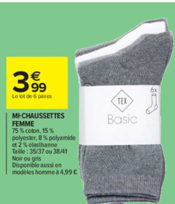 Mi-chaussettes Femme Tex