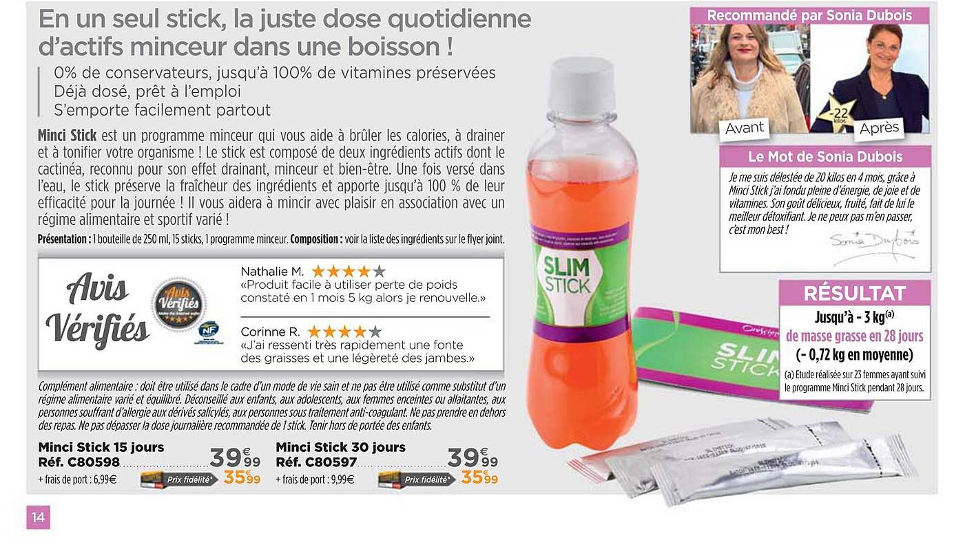 minci stick 15 jours