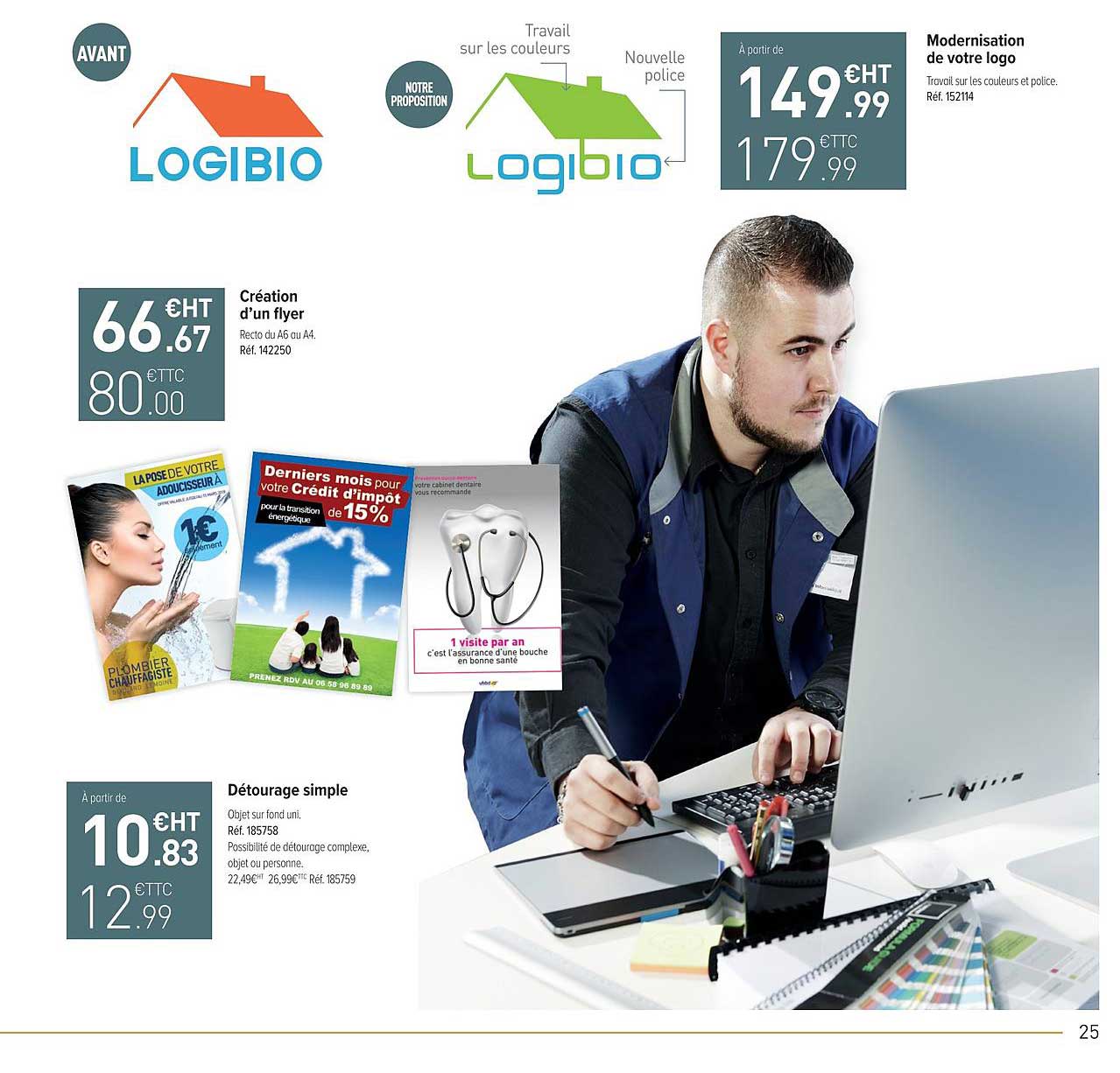 modernisation de votre logo, création d'un flyer, détourage simple