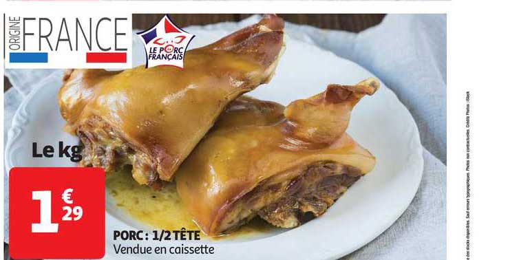 Porc : 1-2 Tête
