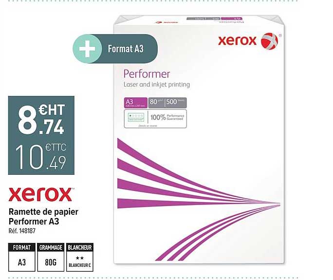 ramette de papier performer a3 xerox