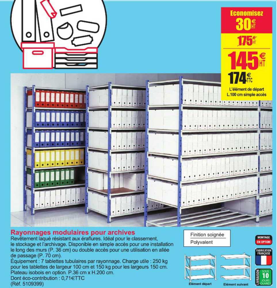 rayonnages modulaires pour archives