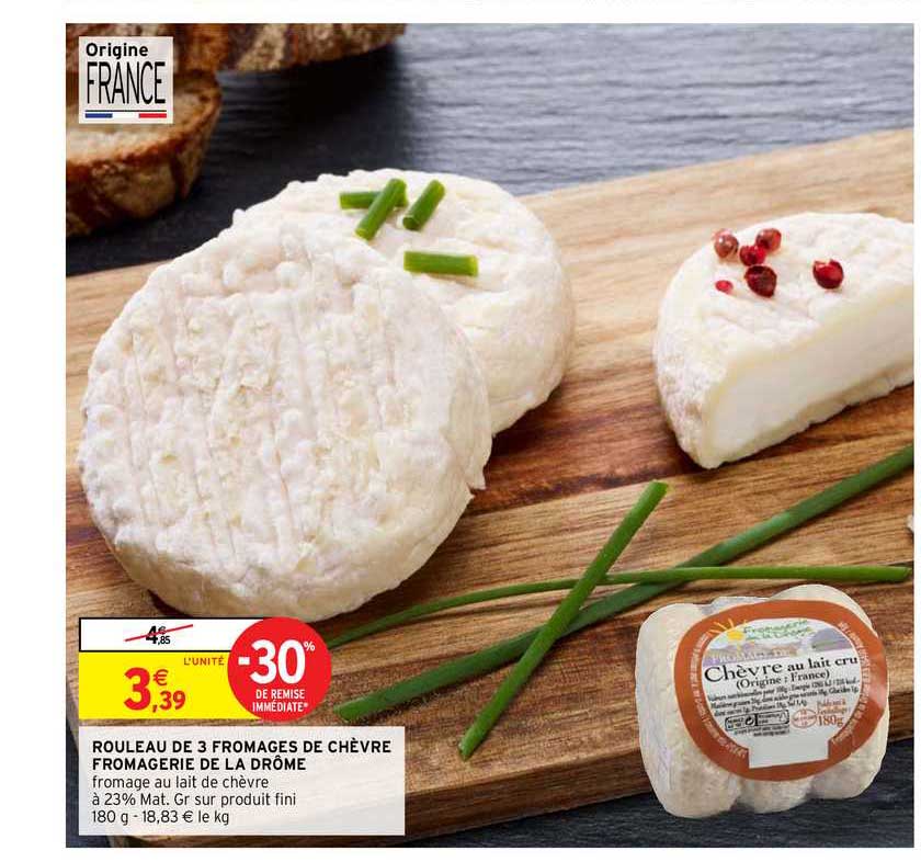 Rouleau De 3 Fromages De Chèvre Fromagerie De La Drône