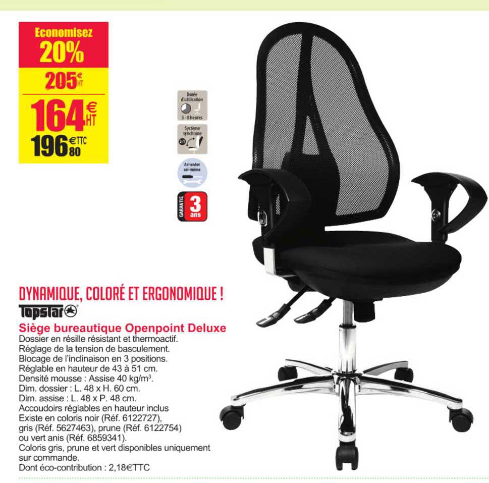 siège bureautique openpoint deluxe